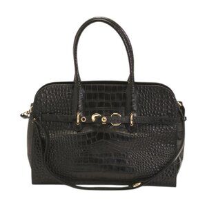 CLAUDIA Made In Italy Leather Croc Annalou Satchel
